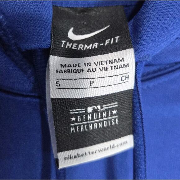 Nike Chicago Cubs Men's Hoodie Small Blue Red Spell Out Pockets Therma Fit - Picture 3 of 6